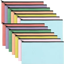 Teling 14 Pack Money Bank Bags with Zipper Security Large, Modern Color 