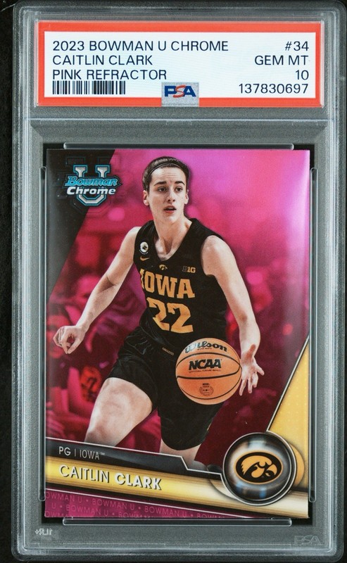 2023 BOWMAN U CHROME CAITLIN CLARK PINK PSA 10