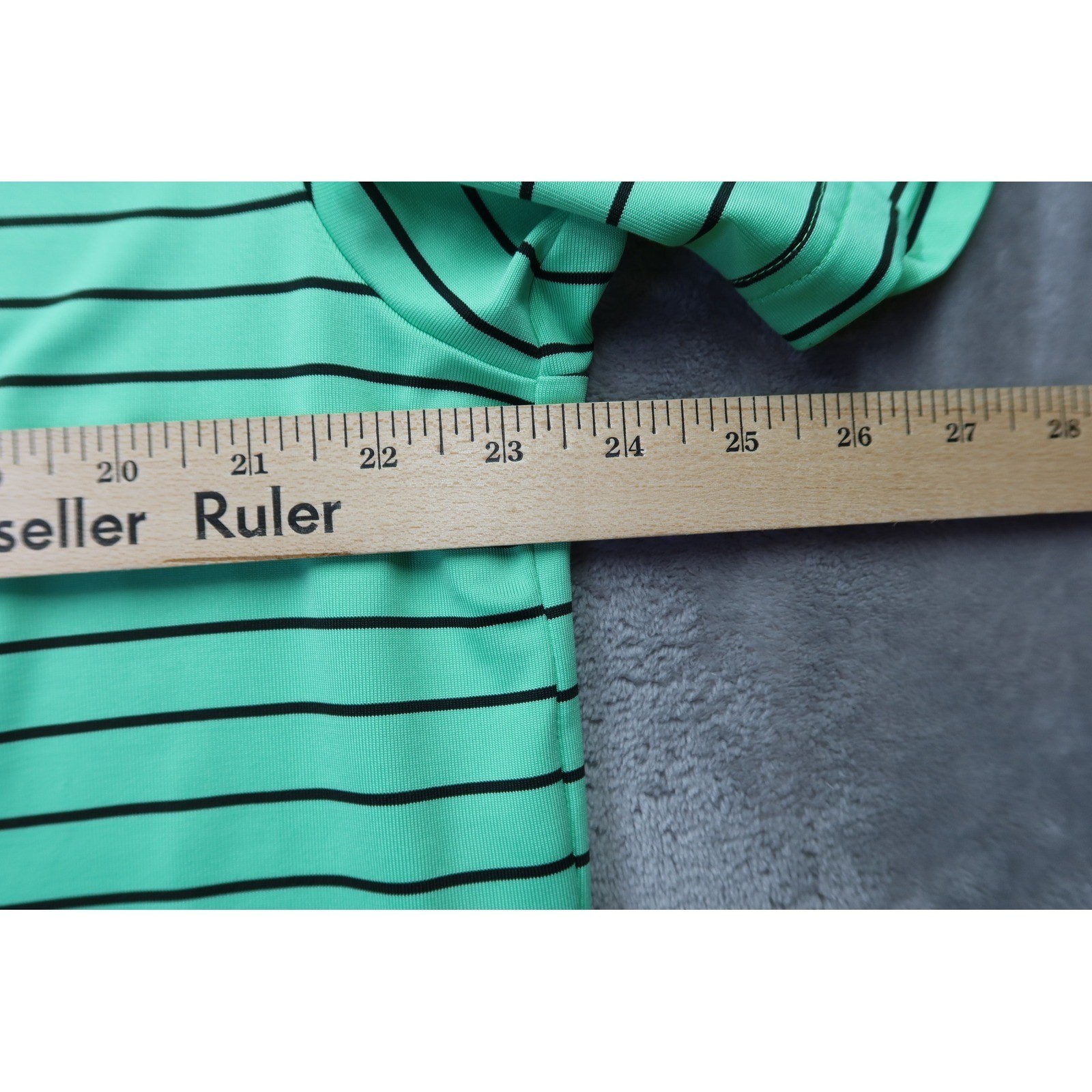 Under Armour Men's XL Golf Polo Shirt Green Black Stripe Heatgear Short Sleeve thumbnail 6