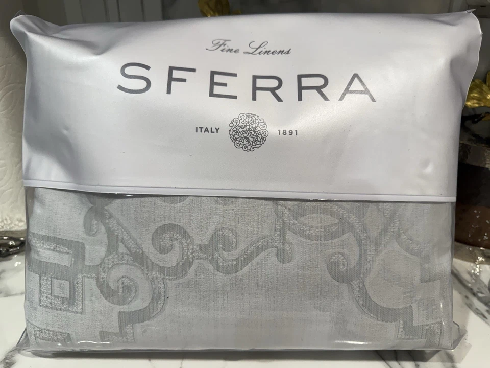 Funda nórdica Sferra Laterina F/Queen plateada suave algodón satén jacquard. ¡Nuevo! Foto 2 de 4