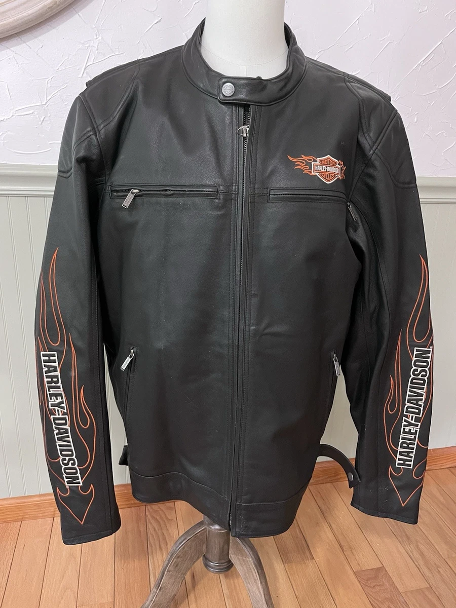 Harley Davidson Leather Jacket Flames for sale | eBay