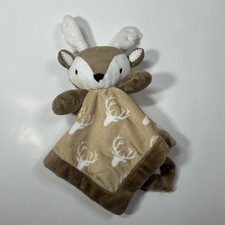 Levtex Baby Deer Lovey Plush Security Blanket Reindeer Animal Buck Antlers Brown