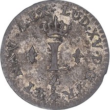 [#341467] Coin, France, Louis XV, Sol, 1740, Strasbourg, VF, Billon, KM:501.3