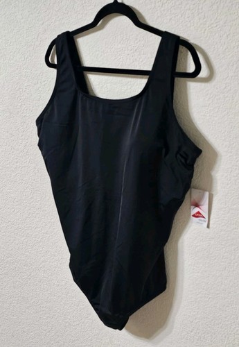 Lands End Swimsuit Womens 22W/L Black Tugless One Piece - Picture 6 of 7