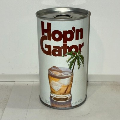 Hop'n Gator Tropical Flavored Malt Liquor beer can, bottom opened