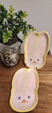 NEW TARGET Room Essentials Easter Bunny Rabbit Melamine Plates SET/2 BPA FREE 9"