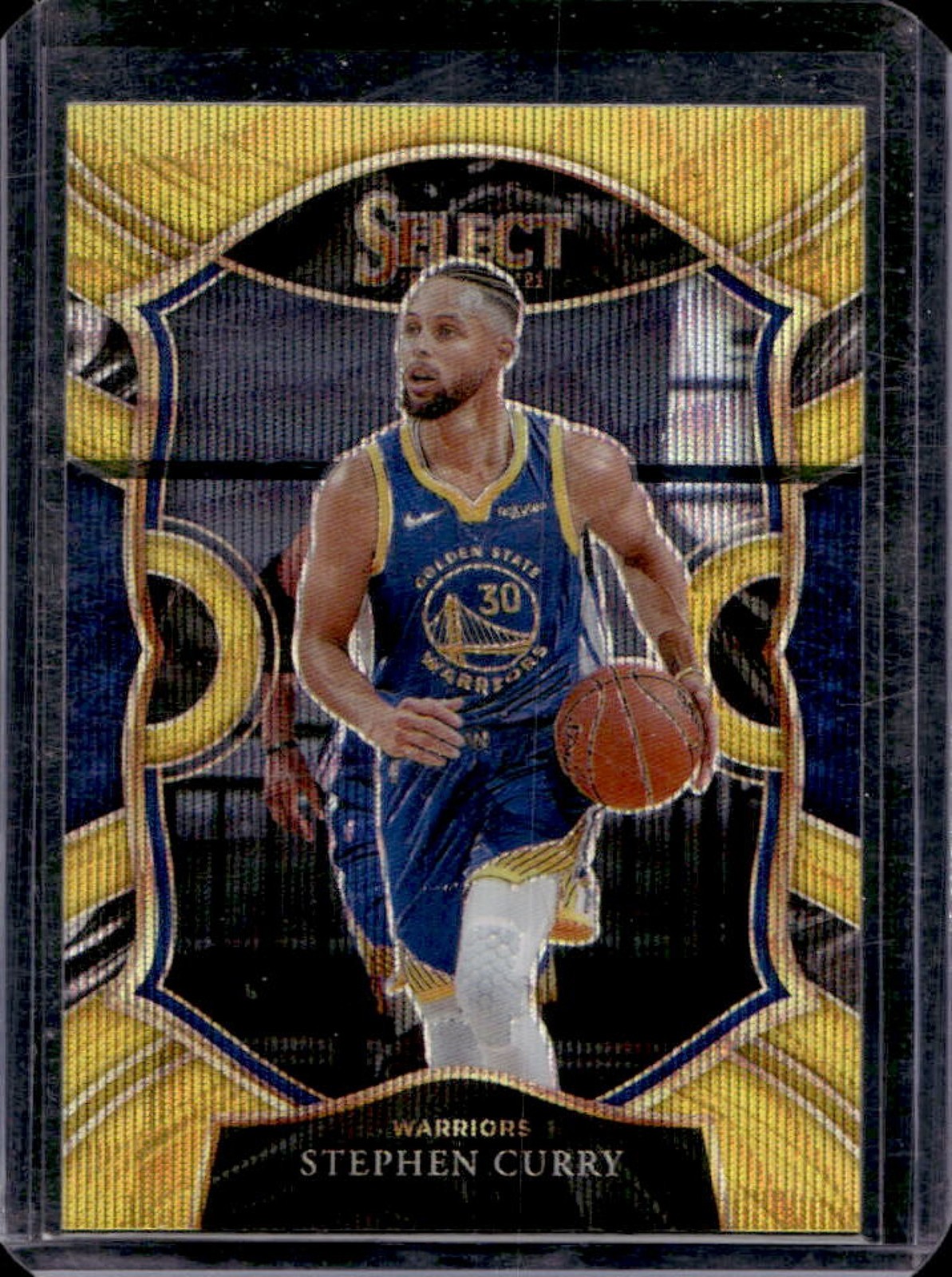 2020-21 Panini Select Stephen Curry Gold Wave Prizm Concourse #57 Warriors