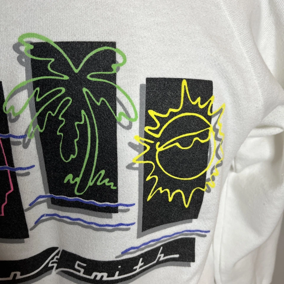 Sudadera vintage años 80 GORDON & SMITH tablas de surf NEÓN Lg Ocean Pacific Hang Ten Foto 4 de 4