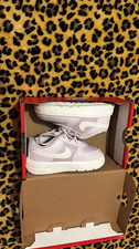 Nike Court Borough Low Recraft TD White/Pink Lace-Up Sneakers 6C EU 22