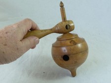 Large French Humming Spinning Top Turned Wood Treen Antique