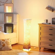 CHIPHY Dimmable Floor Lamp 3-Level Brightness Modern Fabric Shade 12W LED Brown