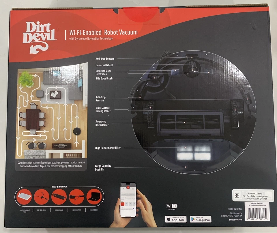 Navegación inteligente Dirt Devil EV3320, mapeo automático, fácil de usar y mascotas Foto 2 de 4