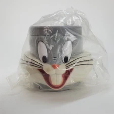 Vintage 1992 WARNER BROS BUGS BUNNY Face Plastic Drinking Cup Collectible Mug
