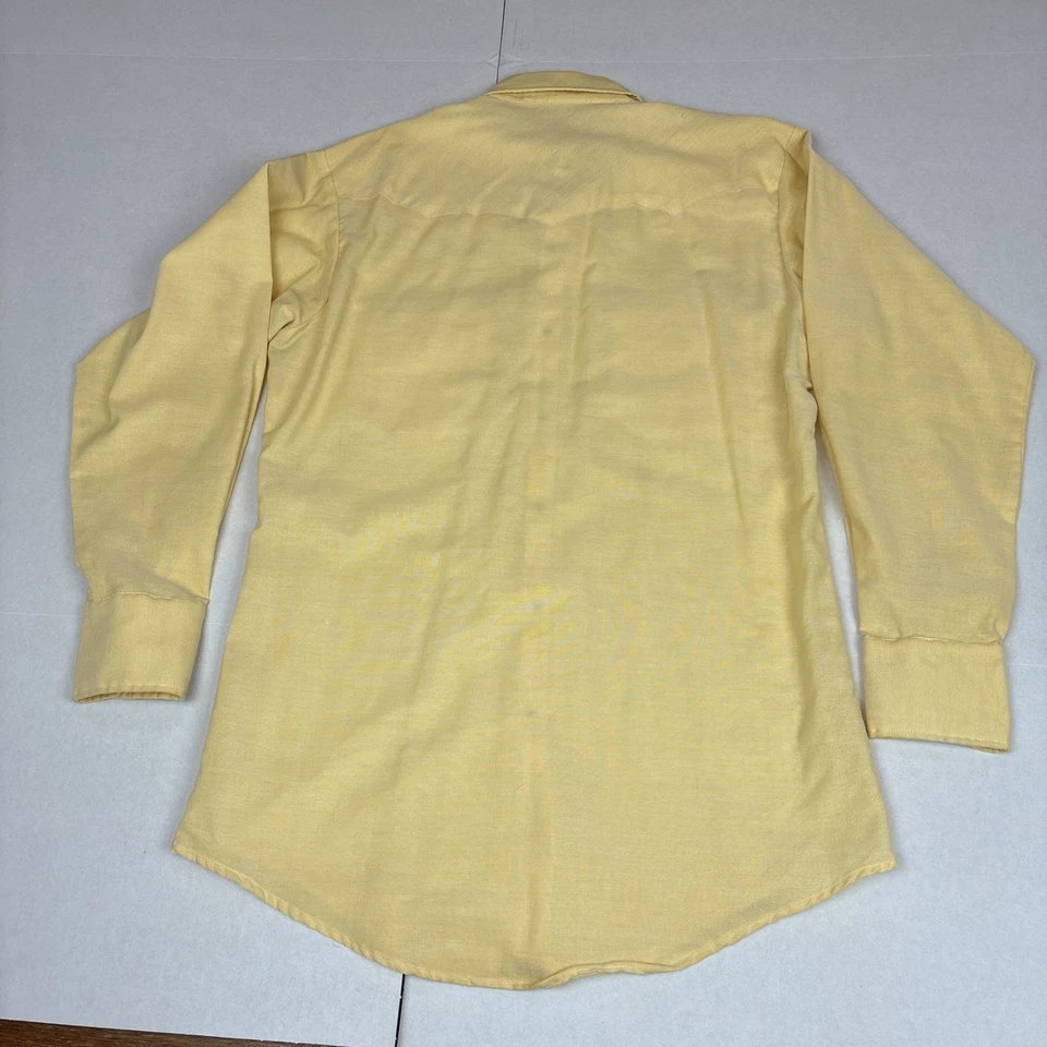 Vintage Western Shirt “Old West Champion By Pool Of Sherman” Yellow Large - Image 2 of 4