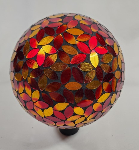 Lily's Home Colorful Mosaic Glass Gazing Ball w/ a Stunning Holograph FREE SHIP - Picture 6 of 7