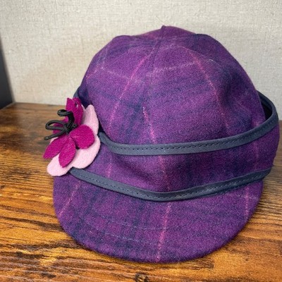 Lil' Stormy Kromer Petal Pusher Girl Hat Purple Passion Wool Made In USA X-Large
