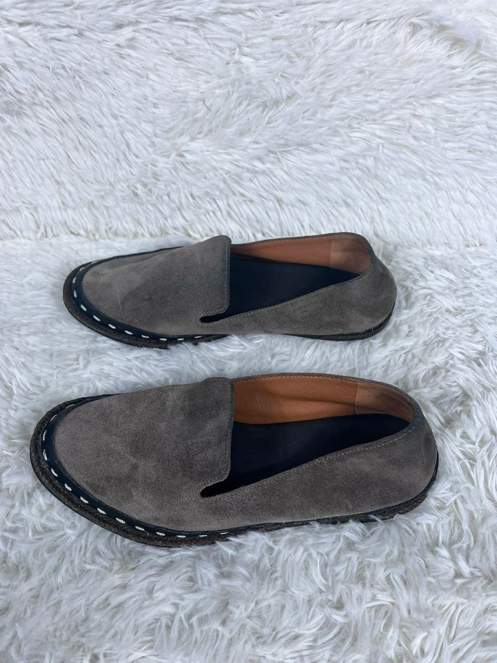 Sapatos femininos Rag & Bone tamanho 36 EUA 6 cinza camurça slip on mocassins espadrille - Imagem 3 de 4