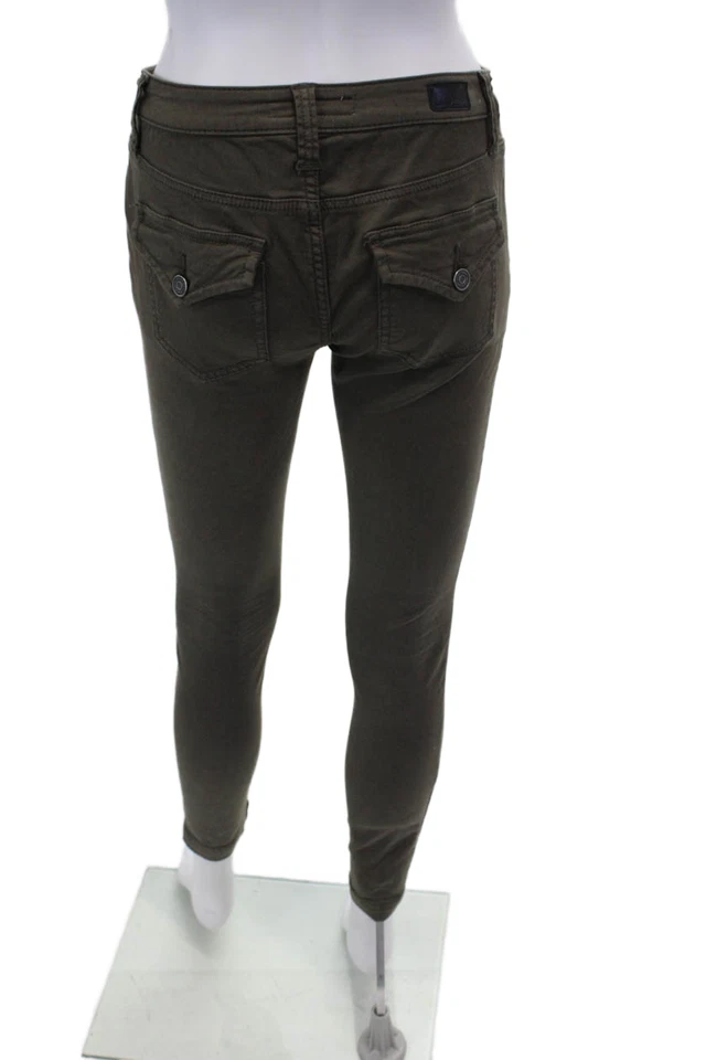 Pantalones de mezclilla Joie para mujer de algodón ajustados con bolsillos cargo verde talla 26 Foto 3 de 4