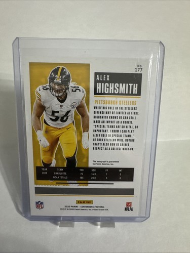 2020 Panini Contenders - Rookie Ticket Alex Highsmith #177 (AU, RC) - Picture 3 of 3