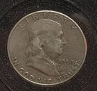 1950-D Franklin Half Dollar Circulated 90% Silver US Coin VF/XF 11.25g Silver