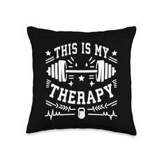 Lifting Is My Therapy - Gym Workout Fitness Motivational Throw Pillow