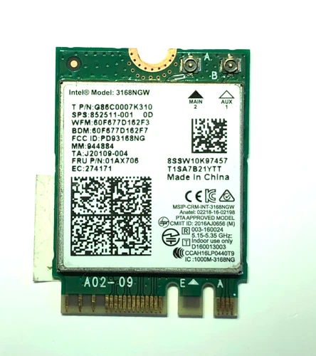 Intel Dual band 3168NGW Wireless WiFi WLAN Card MINI PCI-E 802.11a/b/g/n 433Mbps