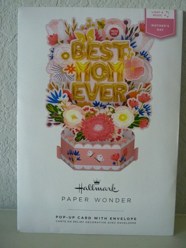 3D Pop-Up MOTHER'S DAY Greeting Card Hallmark Paper Wonder LIGHT & MUSIC NIP