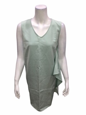 Linea by Louis Dell'Olio Petite Sleeveless Dress w/ Cascade Celadon Size 10P 