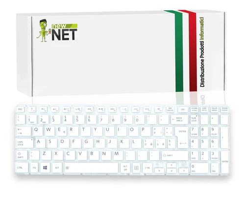 Italian Keyboard Compatible with Toshiba Satellite L50D-C L55D-B L70-C White