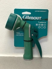 Gilmour 813722-1003 Spruce 7 Pattern Rear Trigger Control Metal Watering Nozzle