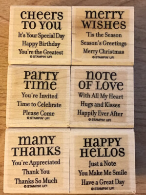 Stampin Up! LOTS OF THOUGHTS INDEX Stamp Set 6 Rubber Images