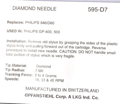 Puntina Per Giradischi Philips - Ricambio Per D58, D59, D60, GP Serie - Foto 9