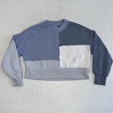 Abercrombie  Fitch Cropped Sweatshirt Soft A  F Collection Blue White Womens S