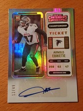 2022 Contenders Championship Ticket #165 Arnold Ebiketie Falcons Auto #'d 12/49