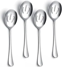 Serving Spoons 4 Pieces, Slotted Serving Spoon Large Cutlery for Catering Buffet