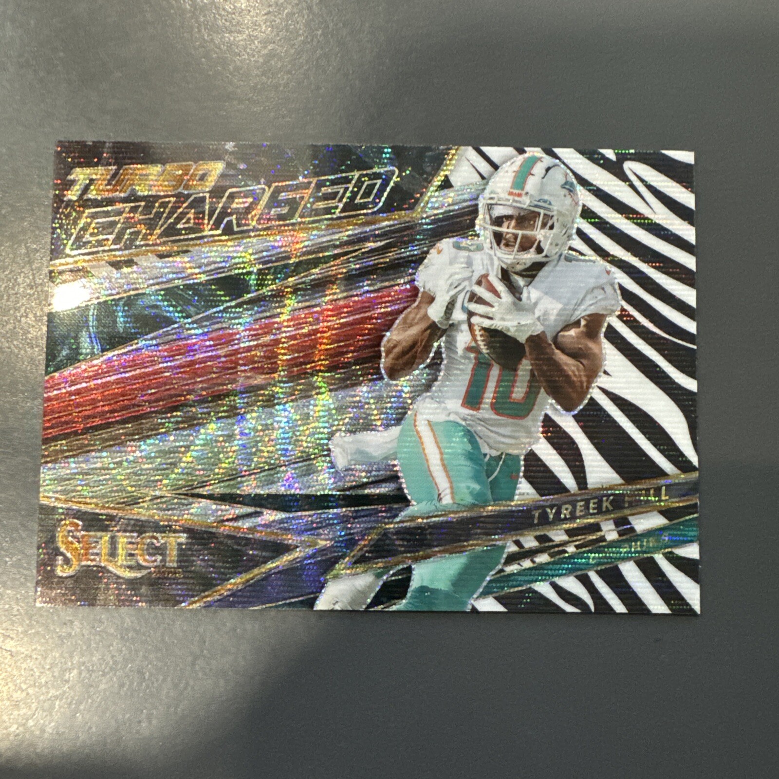 2022 Panini Select Tyreek Hill Turbo Charged Zebra TUR-13 Miami Dolphins