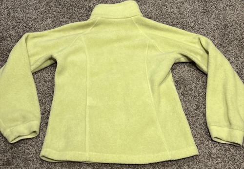 Columbia Fleace Girls 14/16 Full Zip Fleece Jacket Yellow Green A46 - Picture 3 of 3