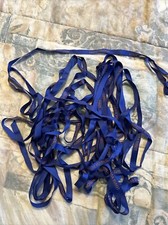 Authentic LOUIS VUITTON Blue with Orange Logo Gift Ribbon  480  Long, 1/2  W