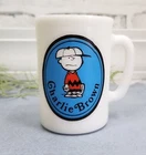 Vintage AVON 3.5" Charlie Brown Milk Glass Mug - 1969 United Features Peanuts