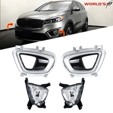 For 2016-2018 Kia Sorento Front Bumper Fog Light Lamps Assembly Left and Right