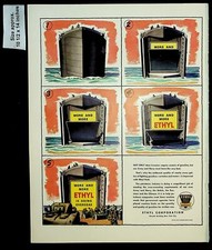 1944 Ethyl Gas Corporation Overseas Military Boat Navy Vintage Print Ad 39025