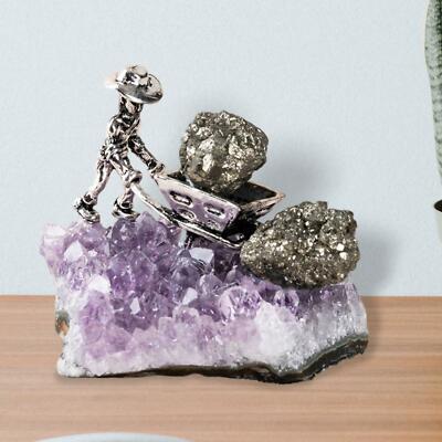 Kreative Amethystcluster mit Bergmann Stein Quarz Modell Dekoration Geschenk