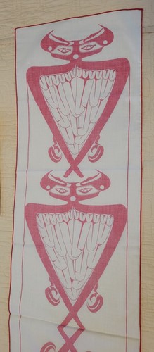 New Vintage Barry Herem Northwest Coast scarf wallhanging Eagle Quadrant L 52" - Picture 4 of 8