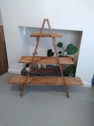 Wooden Tier Ladder Shelf Unit Storage Folding Bookcase Plant Display Stand. - Picture 7 of 9