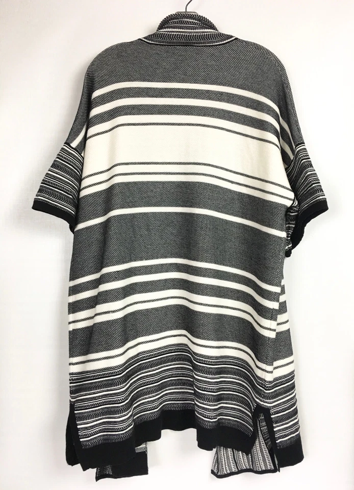 Cárdigan Vince Mujer Grande Multi Rayas Negro Marfil Algodón Tejido Suéter Revolve Foto 2 de 4