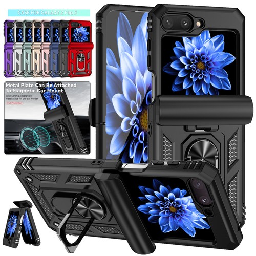 Funda con soporte de anillo magnético con bisagra de alta resistencia abatible 6 Flip5 4 3 para Samsung Galaxy Z - Imagen 11 de 18