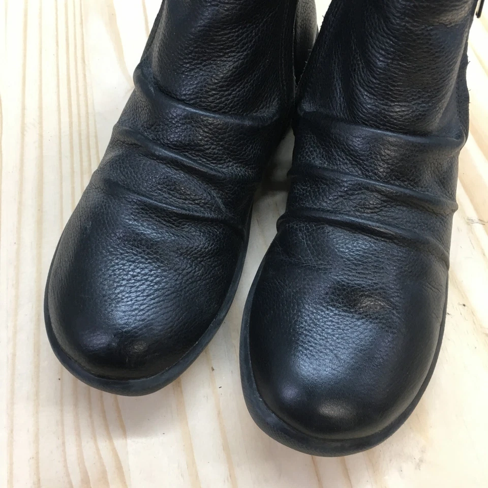 Botas Ziera para mujer 38 M amanecer informales cremallera lateral botín al tobillo de cuero negro planos Foto 4 de 4