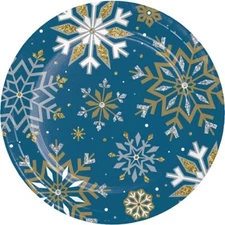 Whimsical Winter Snowflakes 9-inch Plates Paper 8 Per Pack Winter Tableware