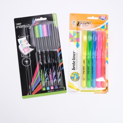 Bic Color Intensity Fineliner & Brite Line Highlighter Pens - Back to School Set