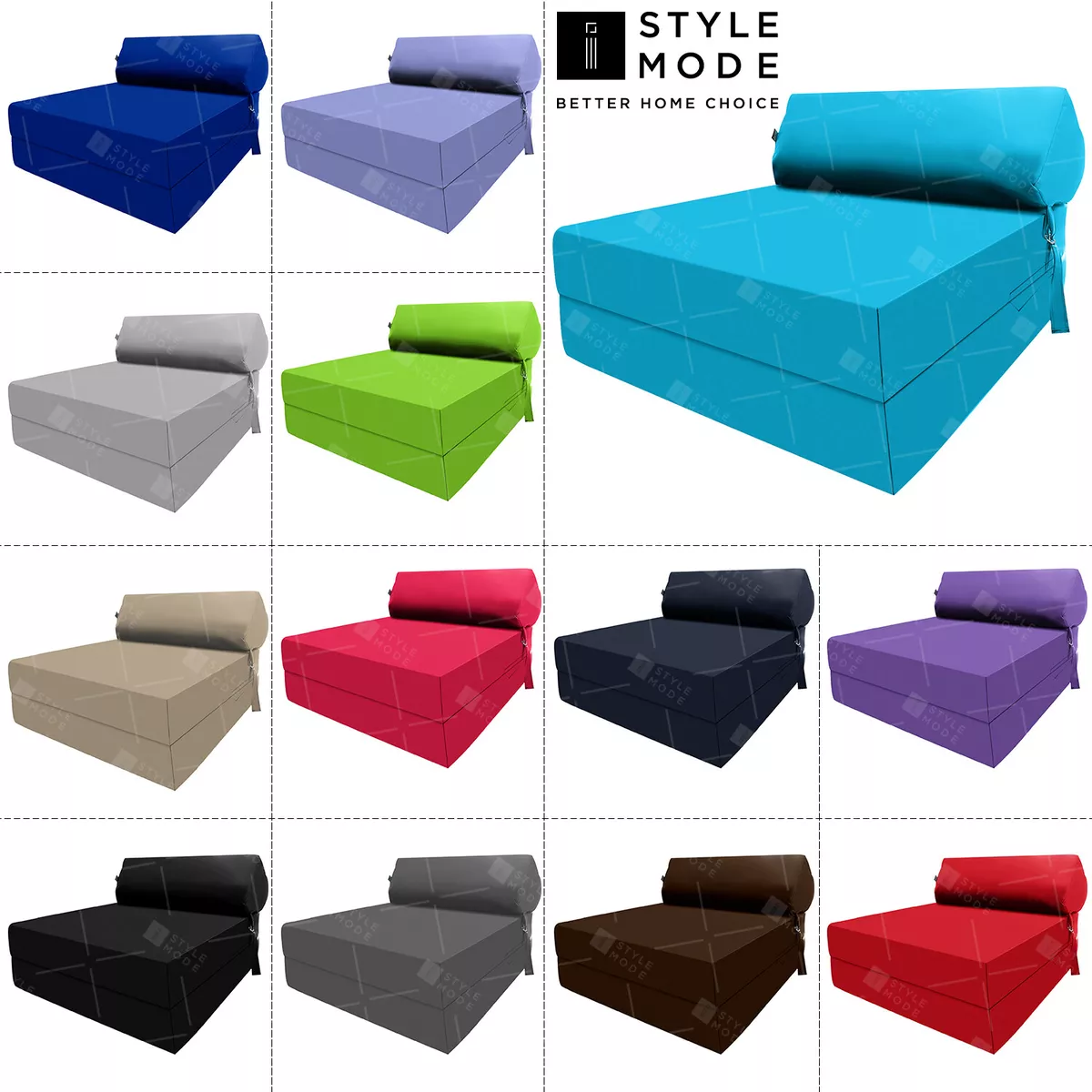 Single Portable Fold Out Z Bed Sofa Guest Futon Chair Foam Folding Guest Sofa